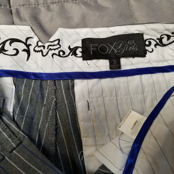 Fox Girls Bermuda Shorts Juniors Size 3 Gray with blue/white stripes - Picture 5 of 10